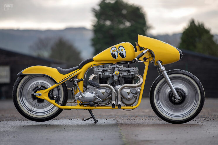 Twin-engine Triumph drag bike inspired by the Mooneyes Streamliner