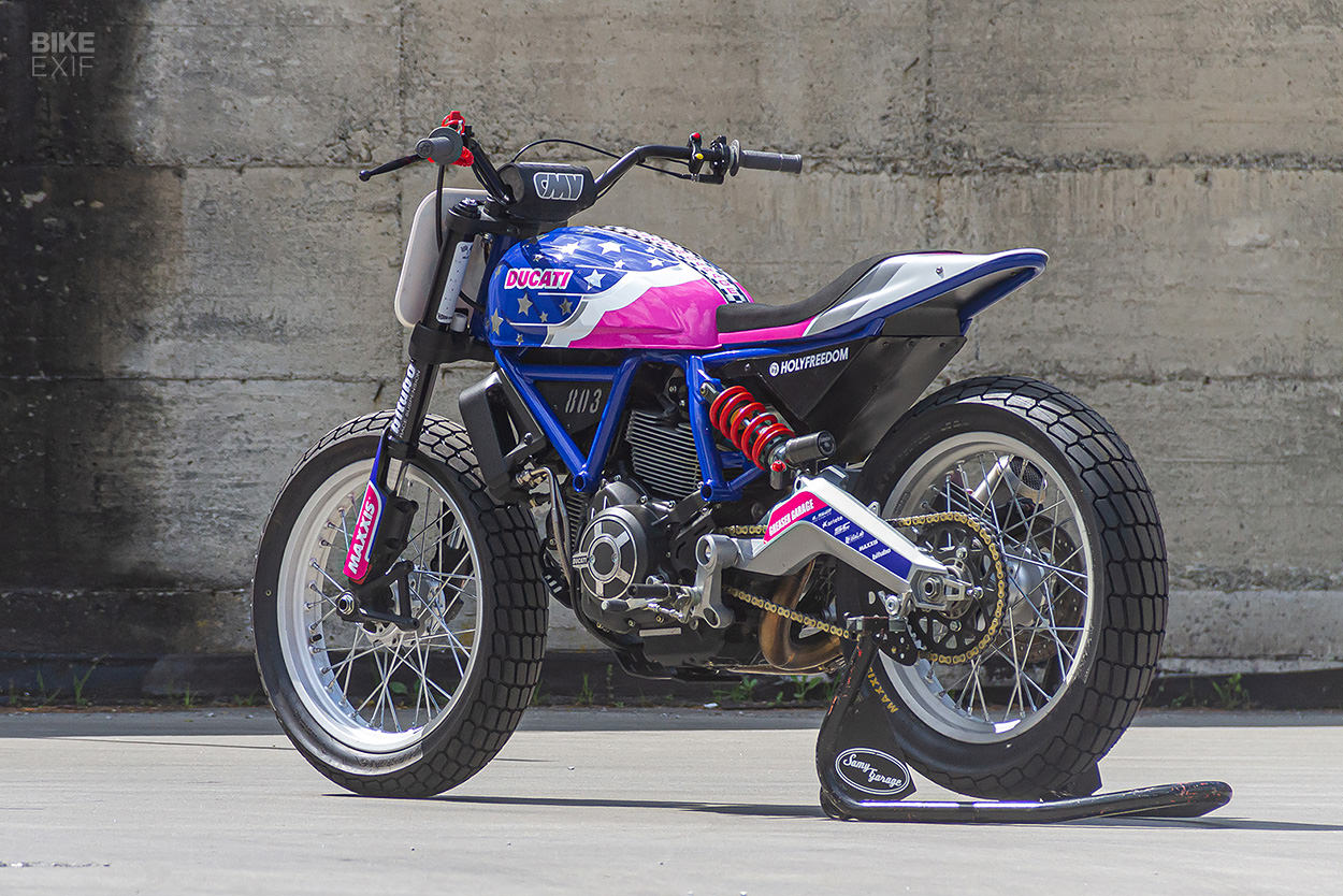 Ducati Scrambler flat tracker by Samy Garage and Greaser Garage