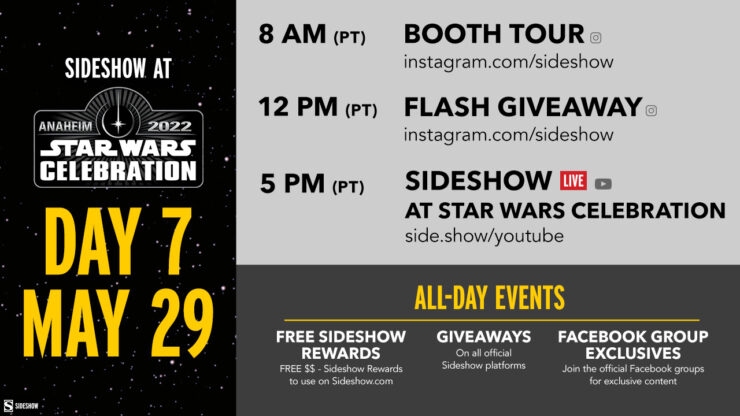 Sideshow Star Wars Celebration Day 7 Sideshow Schedule
