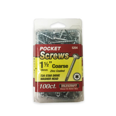 Milescraft 1-1/2 Pocket Screws - Coarse (100 Pack)