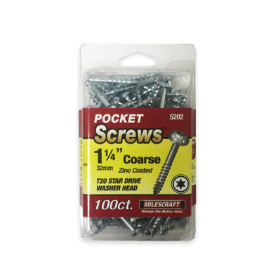 Milescraft 1-1/4 Pocket Screws - Coarse (100 Pack)