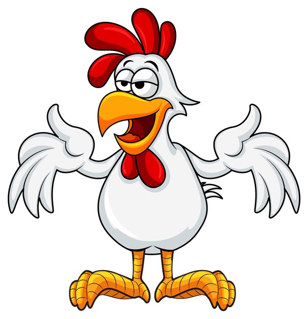 Free vector a rooster cartoon character isolated