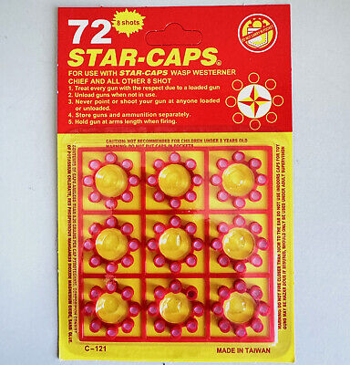 Cap-Gun Caps Star Caps 8 shot Full Box of 72 Packets = 5184 Total Caps Toy - Picture 2 of 5