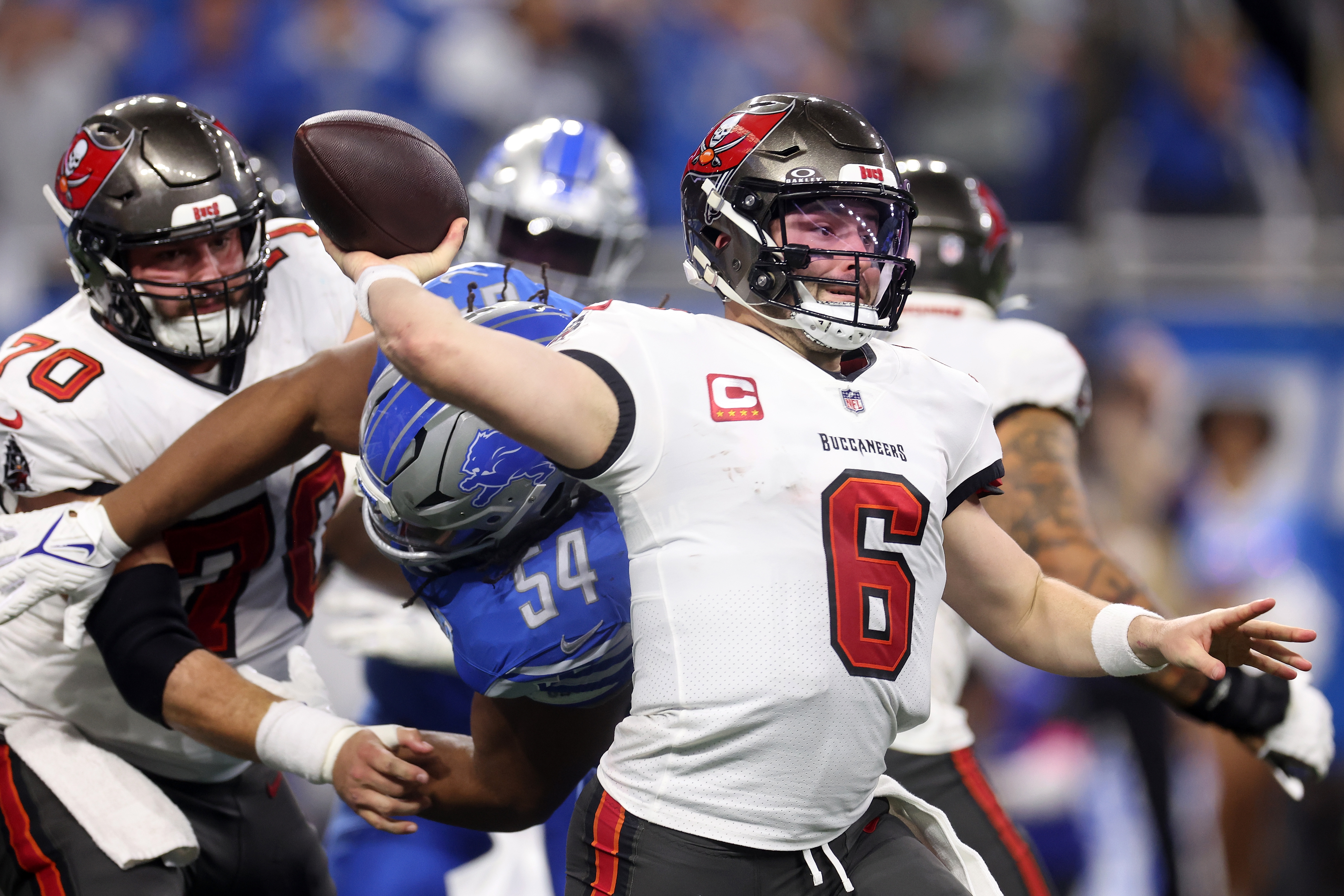 Hundreds of fans were unable to follow the action live as Baker Mayfield's Tampa took on Detroit at Ford Field