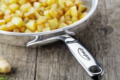 Agnelli Aluminum 5mm Deep Straight Fry Pan With Stainless Steel