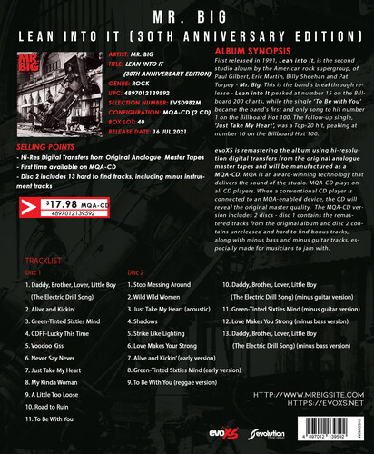 Lean Into It (30th Anniversary Edition) (MQA-CD)