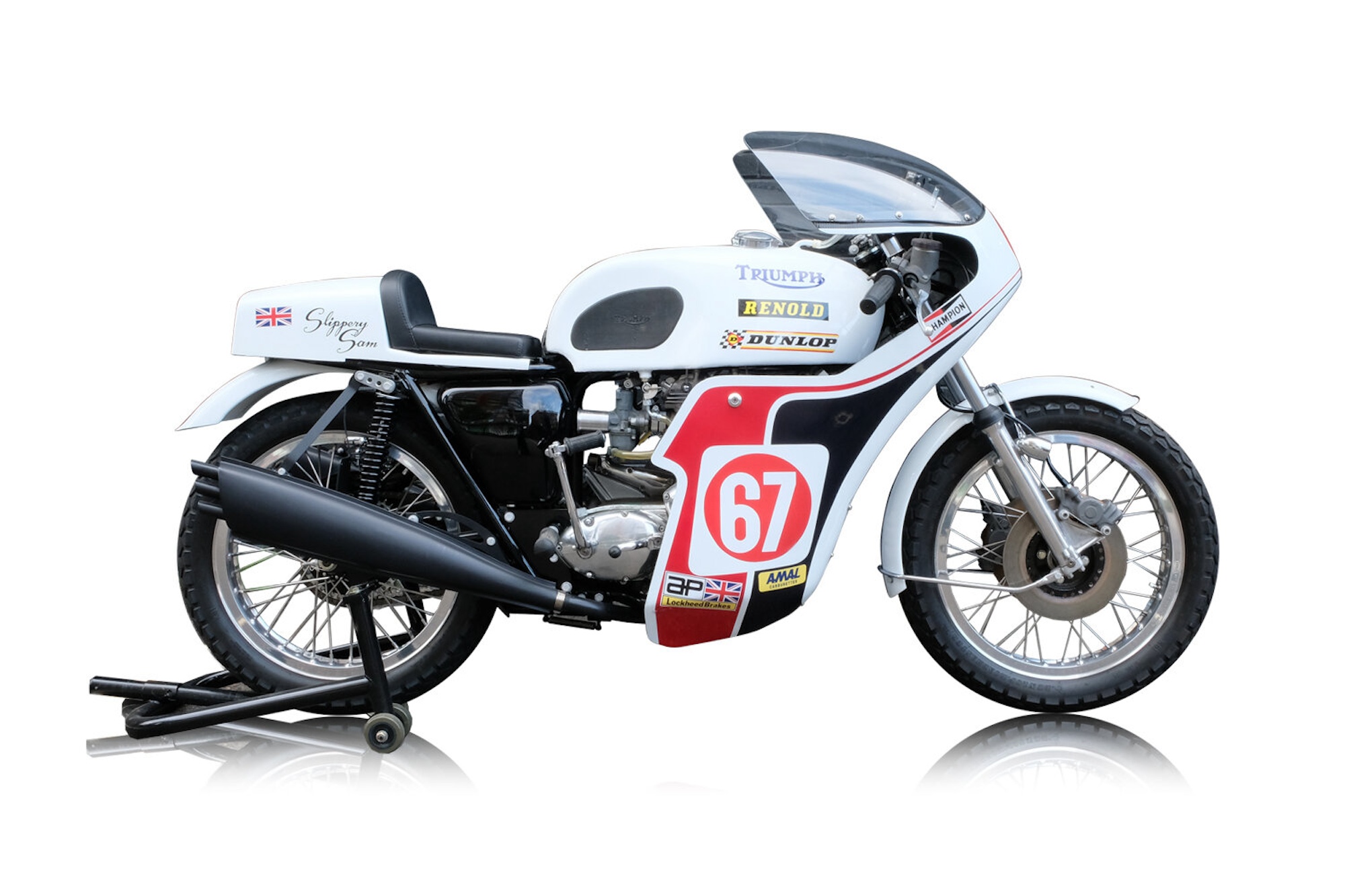 A retro TT winning motorcycle. 