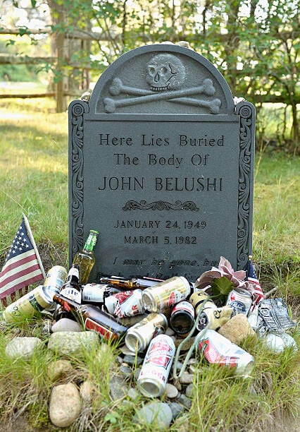 MARTHAS VINEYARD, MA - JUNE 22:  A general view of the gravesite where actor John Belushi (1949-1982) is thought to be buried in Chilmark Cemetery on Martha