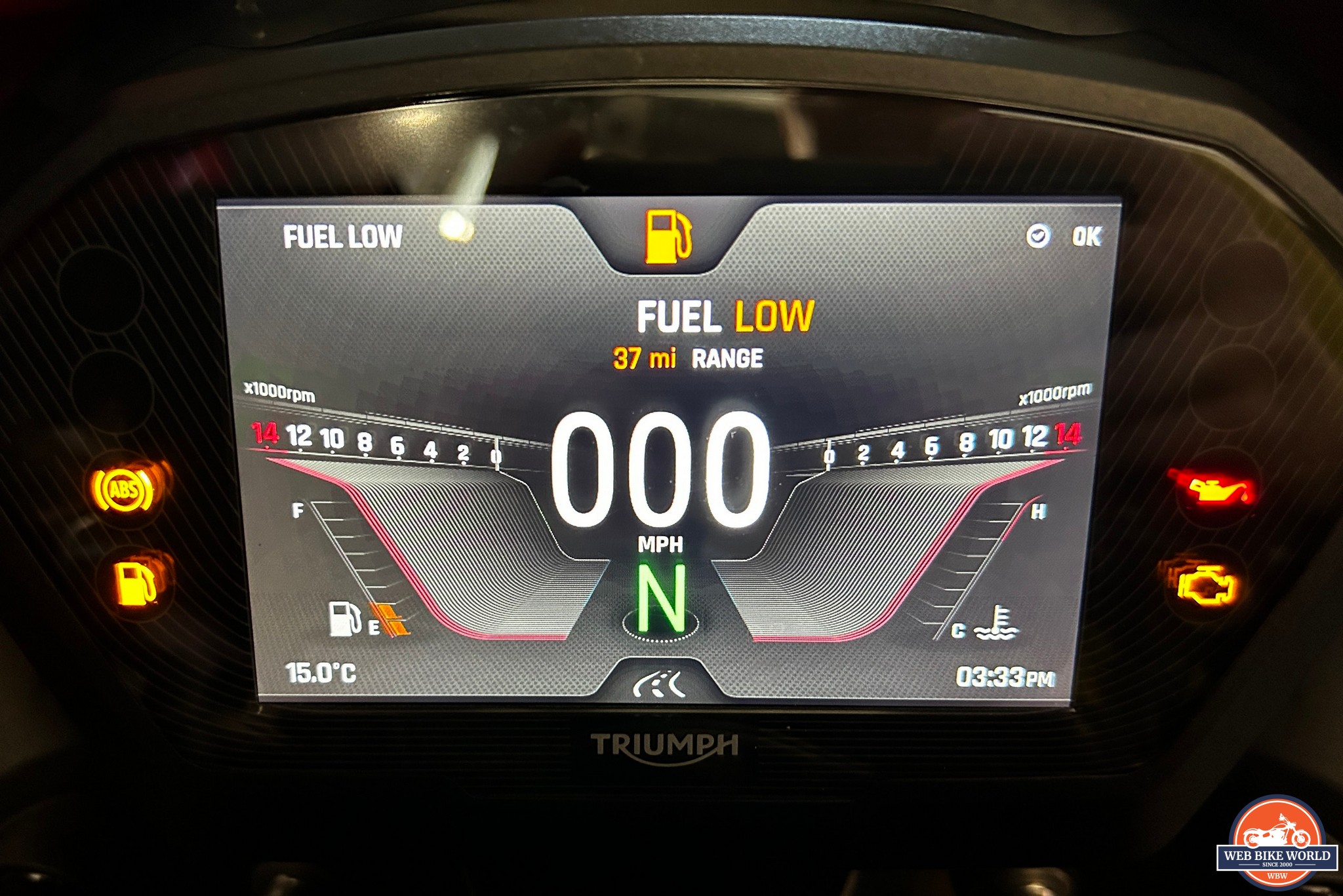 Speedometer on the TFT display