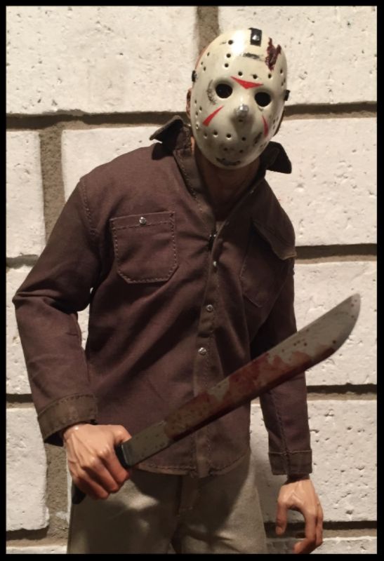 Part 3 end scene axe cut custom hand painted Jason Voorhees mask
