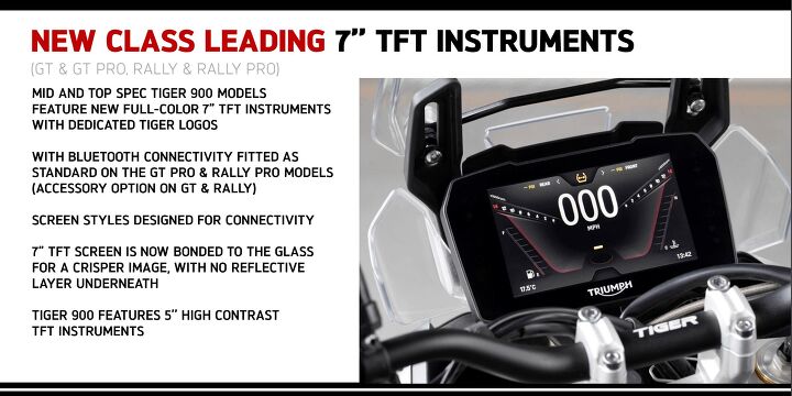 2020 Triumph Tiger 900 TFT display