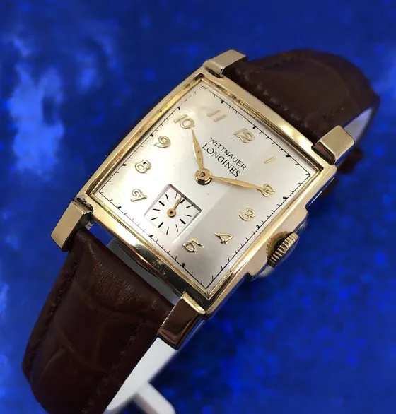 Exquisite Vintage 1950s Mans Wittnauer Longines Stunning Dial Serviced