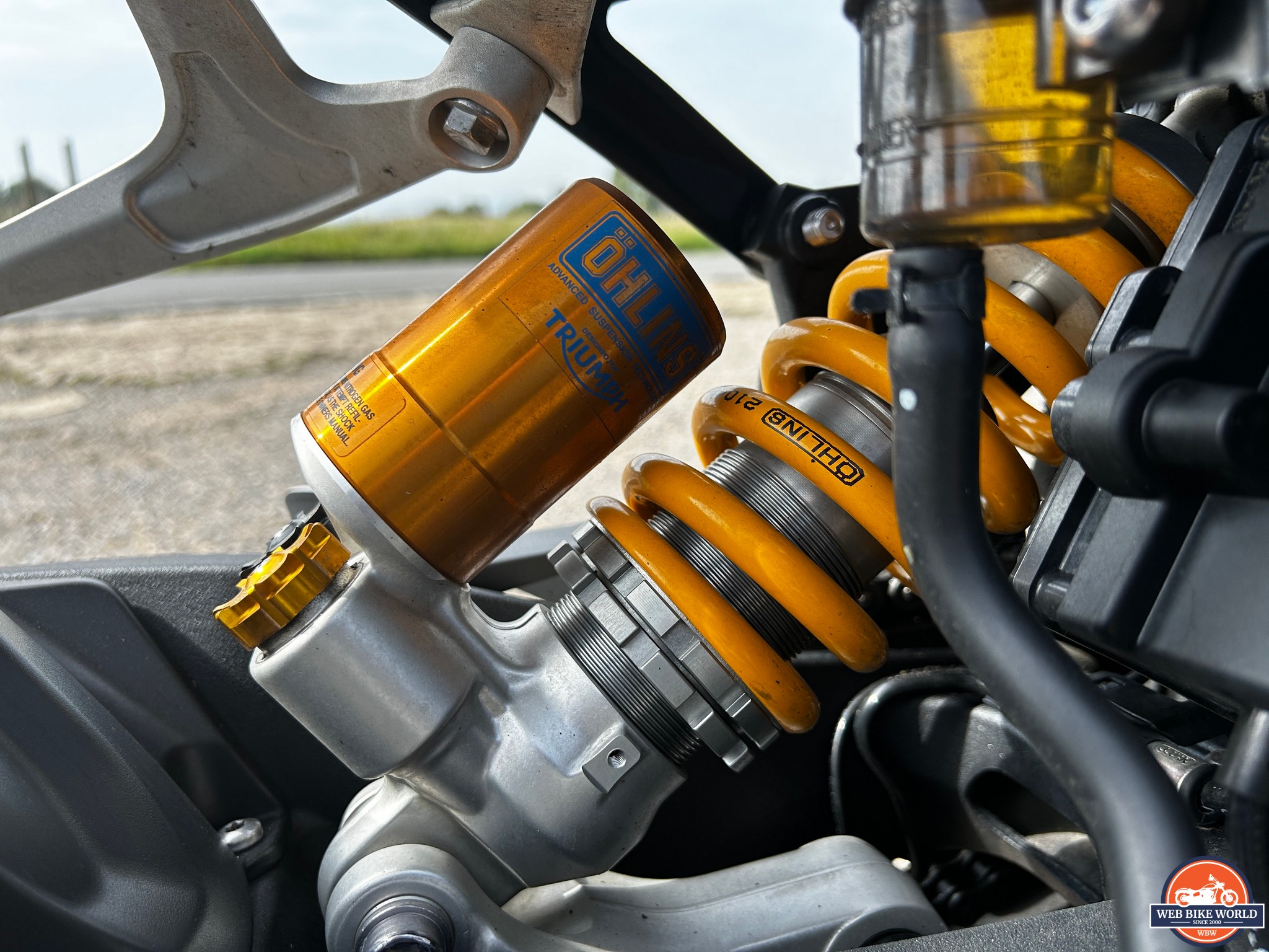 Ohlins suspension on the 2023 Triumph Speed Triple 1200 RS