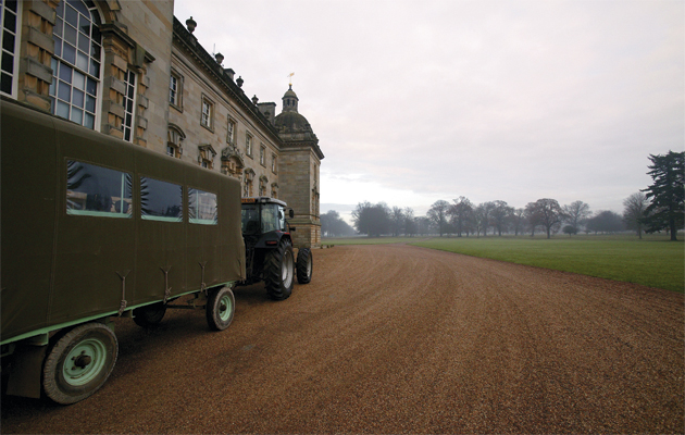 50 best sporting estates. The shoot bus at Houghton Hall