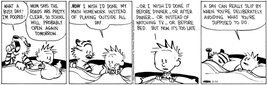 Calvin and Hobbes Comic Strip for March 14, 2024 