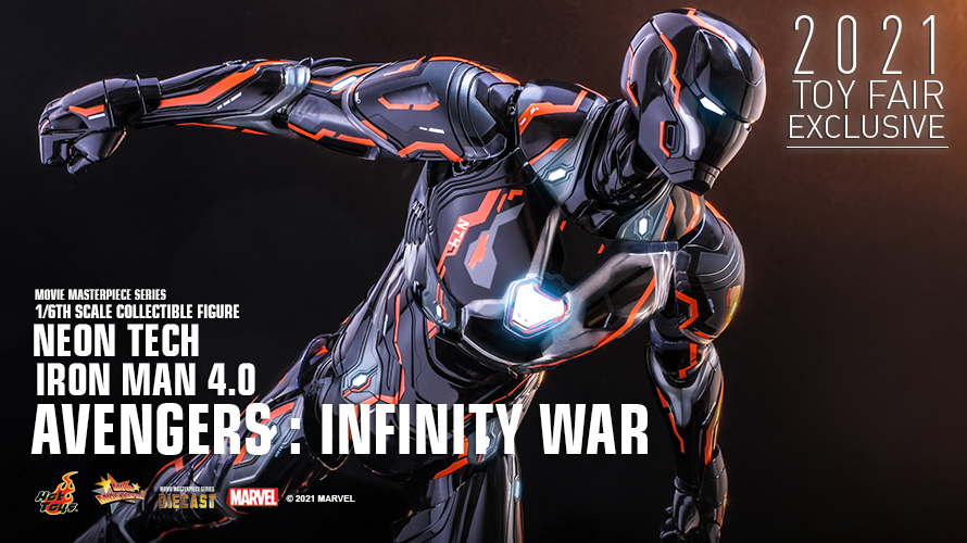 1/6 Hot Toys - MMS597D39 - Avengers: Infinity War- Neon Tech Mark