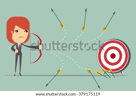 stock-vector-cartoon-business-woman-can-not-hit-target-with-a-bow-and-arrow-vector-illustration-379175119.jpg