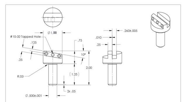 Machining project blueprint for Fly-cutter