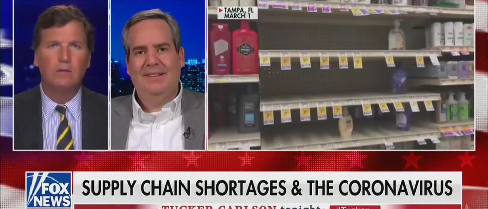 Supply chain expert tells Tucker what Americans should know about shortages (Fox News screengrab)