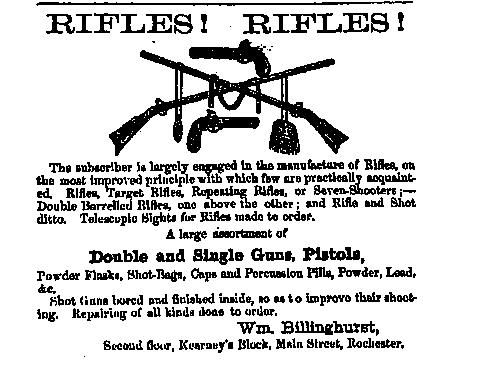 William Billinghurst, Rochester, NY, 40 Caliber Hunting & Target Rifle