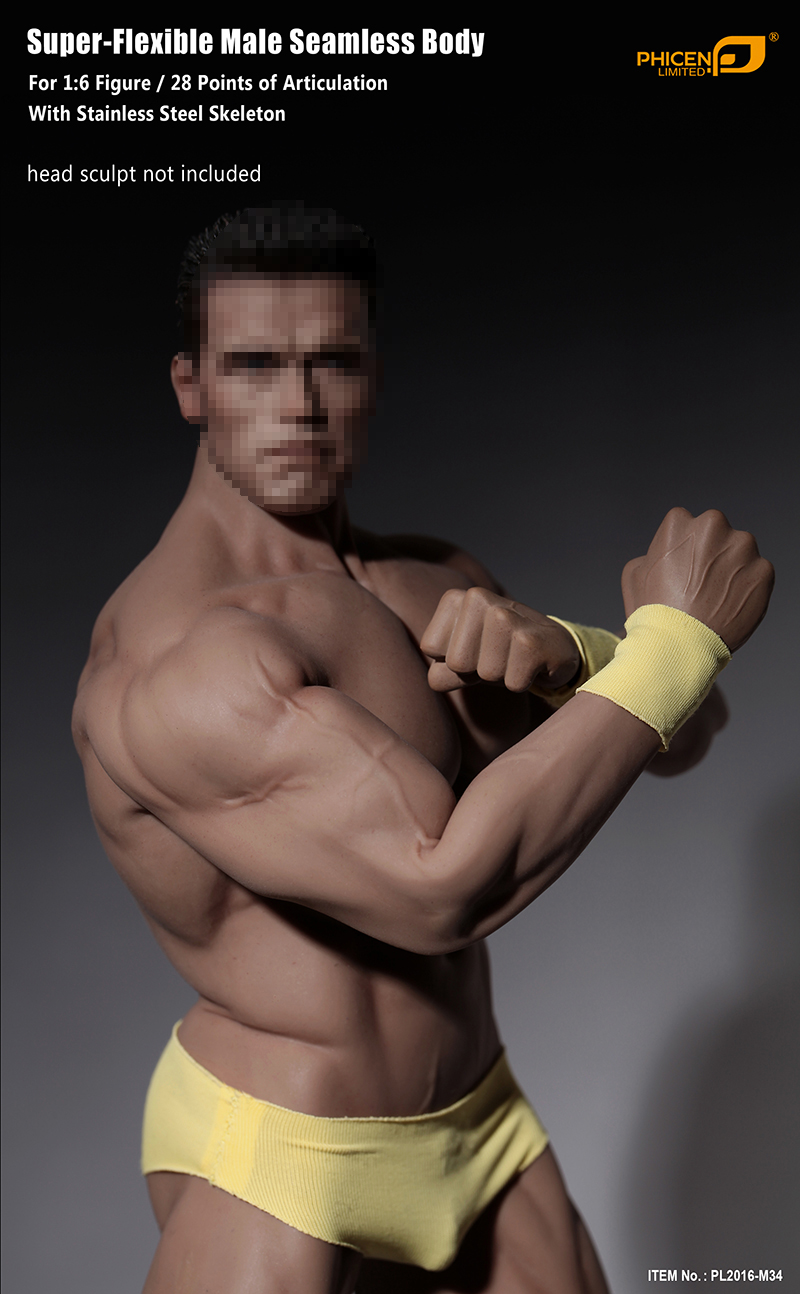 New Phicen 1/6 Scale Super Flexible Male Muscular Seamless Body figure