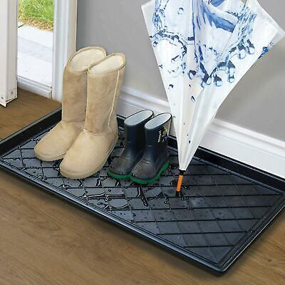 Indoor Outdoor Floor Large Home Boot Tray Black Heavy Duty Shoe Border Mat