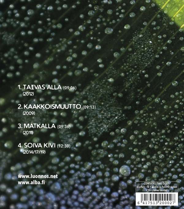 Ilari Hongisto: Luonnos, 1 CD und 1 Blu-ray Audio (Rückseite)