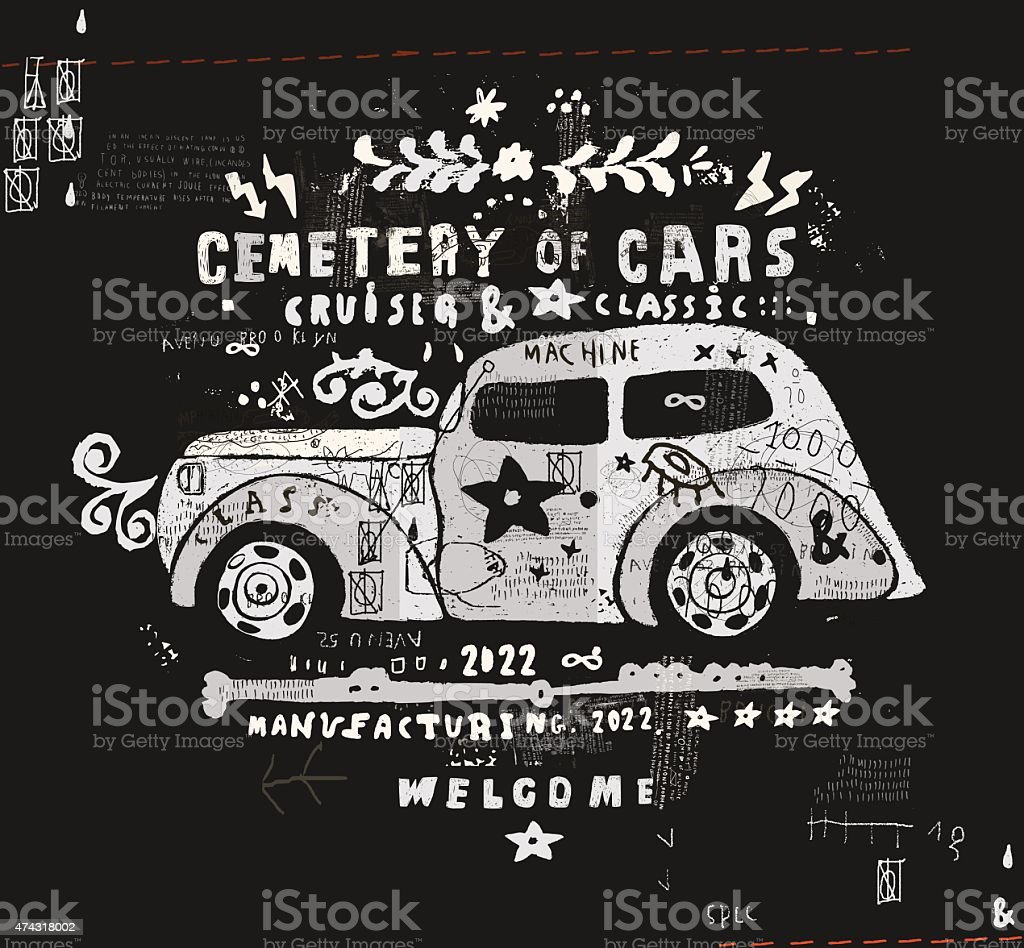 cemetery-of-cars-vector-id474318002