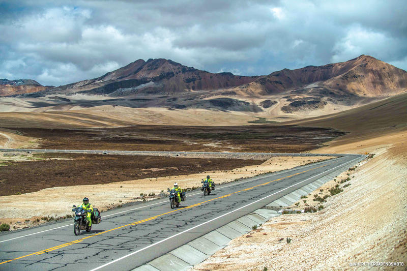 Riding across Peru, where open plains gave way to high altitude mountains with sudden snowstorms.