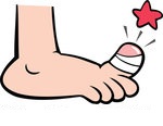 1134391-Cartoon-Of-A-Sore-Bandaged-Toe-Royalty-Free-Vector-Clipart.jpg