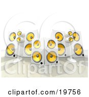 19756-Clipart-Graphic-Of-A-Group-Of-White-And-Yellow-Surround-Sound-Speakers.jpg