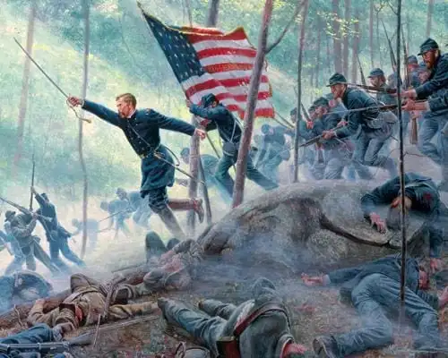 Joshua-Chamberlain-Gettysburg-pintura-de-M.-Klunster.webp