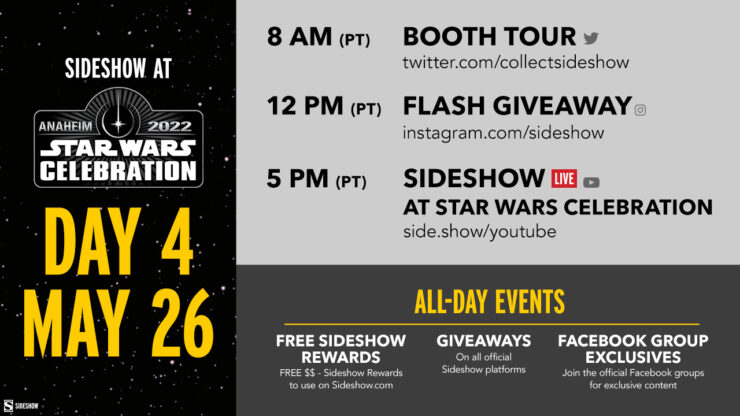 Sideshow Star Wars Celebration Day 4 Sideshow Schedule