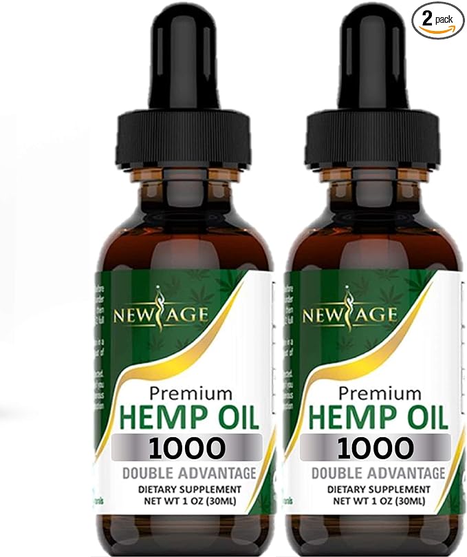 NEW AGE Hemp Oil - All Natural Grown and Made in The USA! (1000 (Pack of 2))