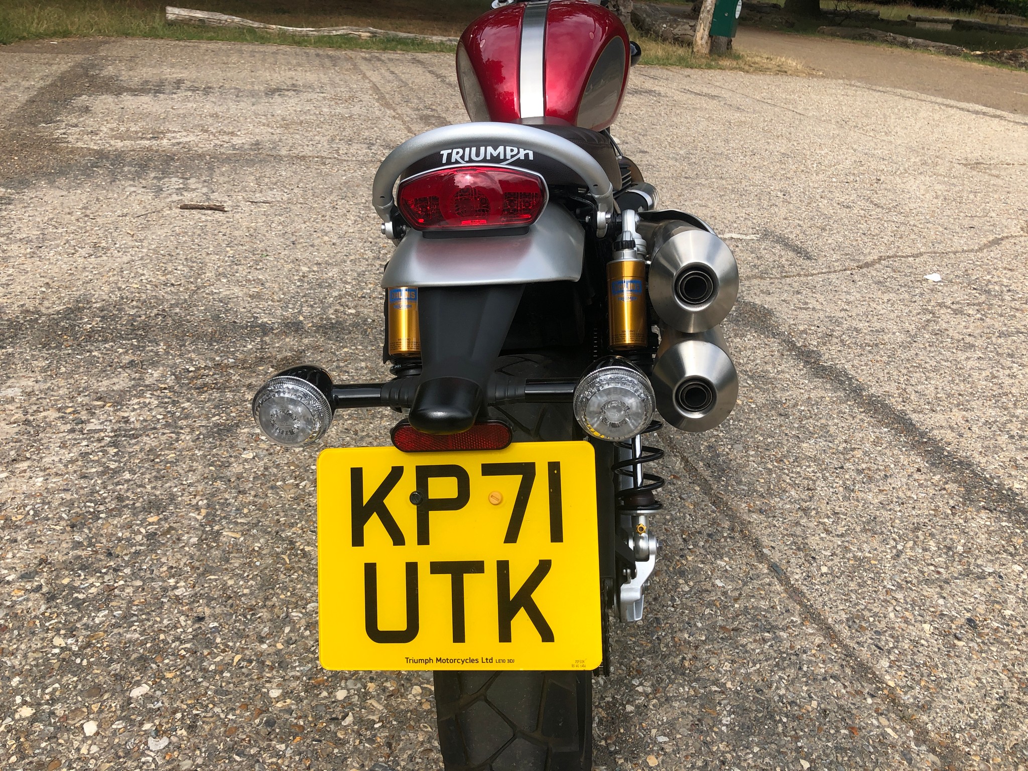 Rear view of the 2022 Triumph Scrambler 1200 XC