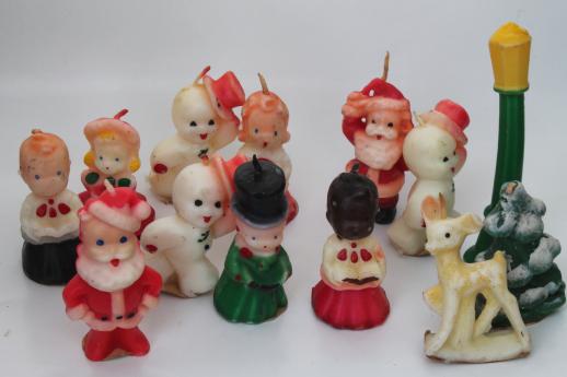 vintage-Gurley-Christmas-candles-figural-holiday-candle-lot-Santa-snowmen-Laurel-Leaf-Farm-item-no-s2592-1.jpg