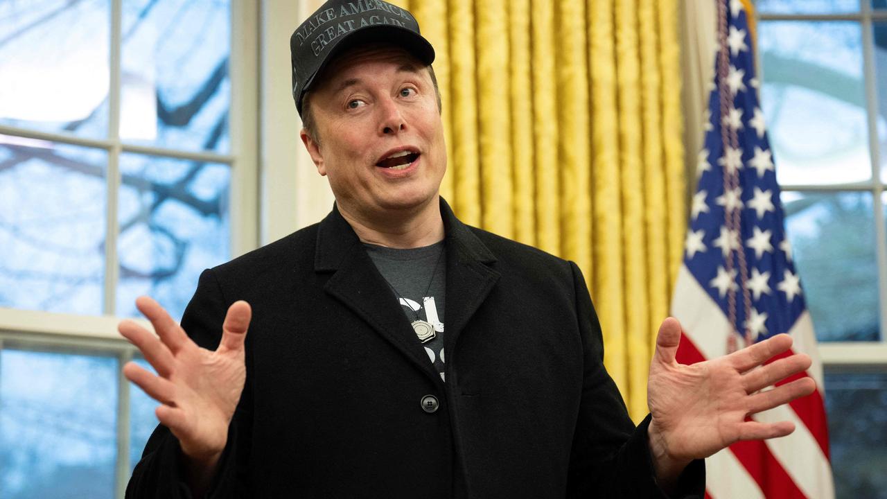 Elon Musk speaks in the Oval Office. Picture: Jim Watson/AFP