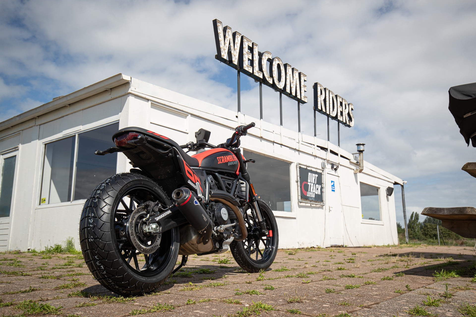 Closeup of Ducatti Scrambler