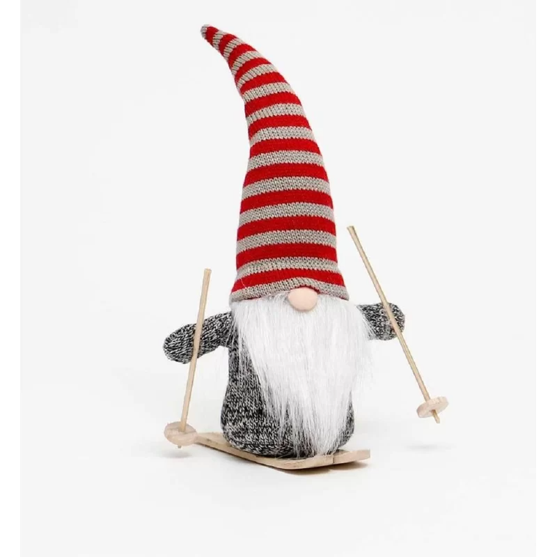 Kris Gnome on Skis with Stripe Hat | Fun christmas decorations, Gnomes ...