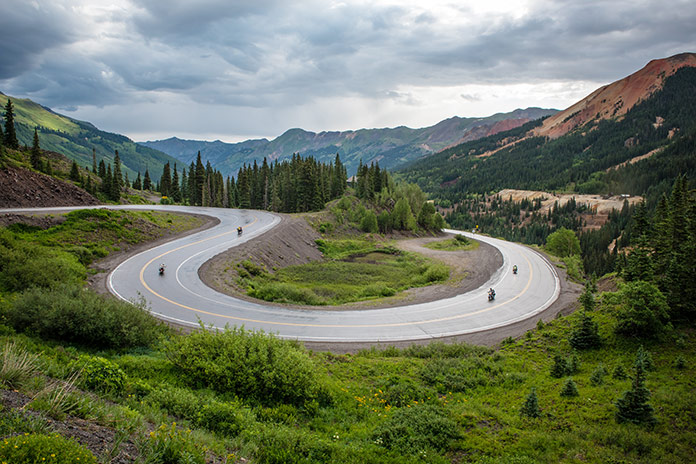 50 Best Motorcycle Roads in America 10. Million Dollar Highway (Colorado / 25 miles):