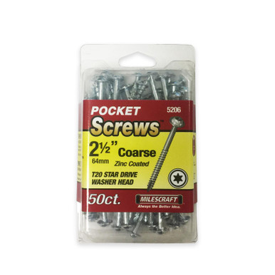 Milescraft 2-1/2 Pocket Screws - Coarse (50 Pack)
