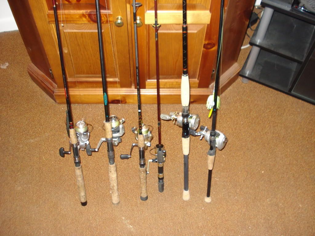 Pictures of rod and reel set-ups.