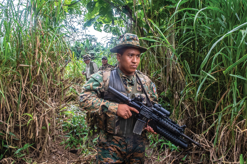 The crew hoped this soldier was the only one around with a 5.56mm M-16. P