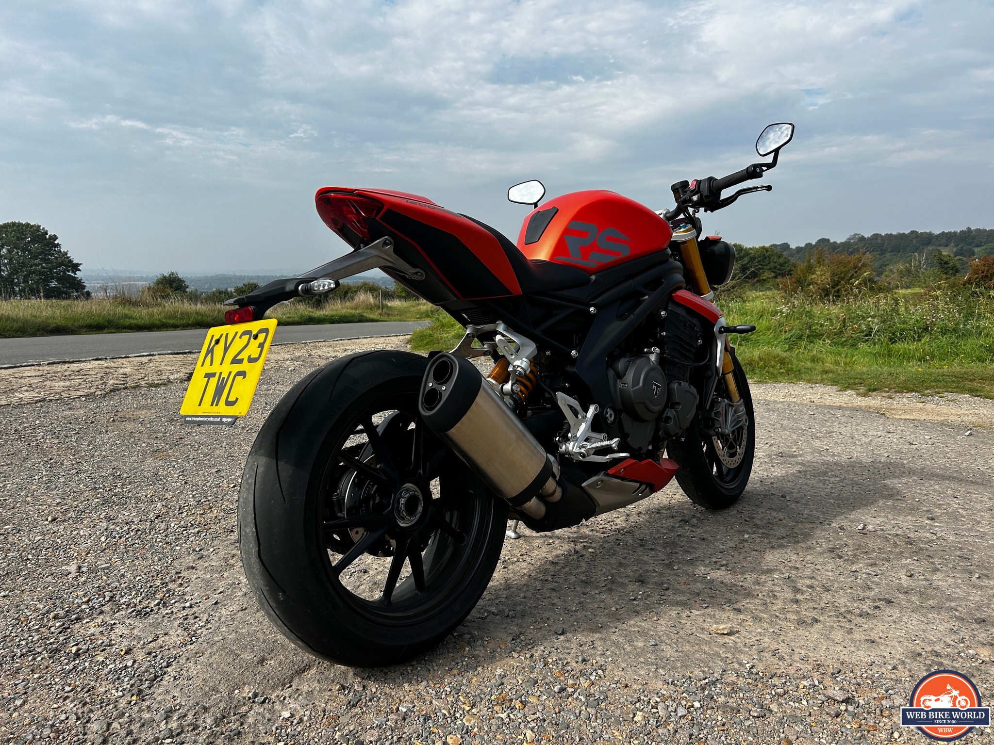 Rear view of the 2023 Triumph Speed Triple 1200 RS