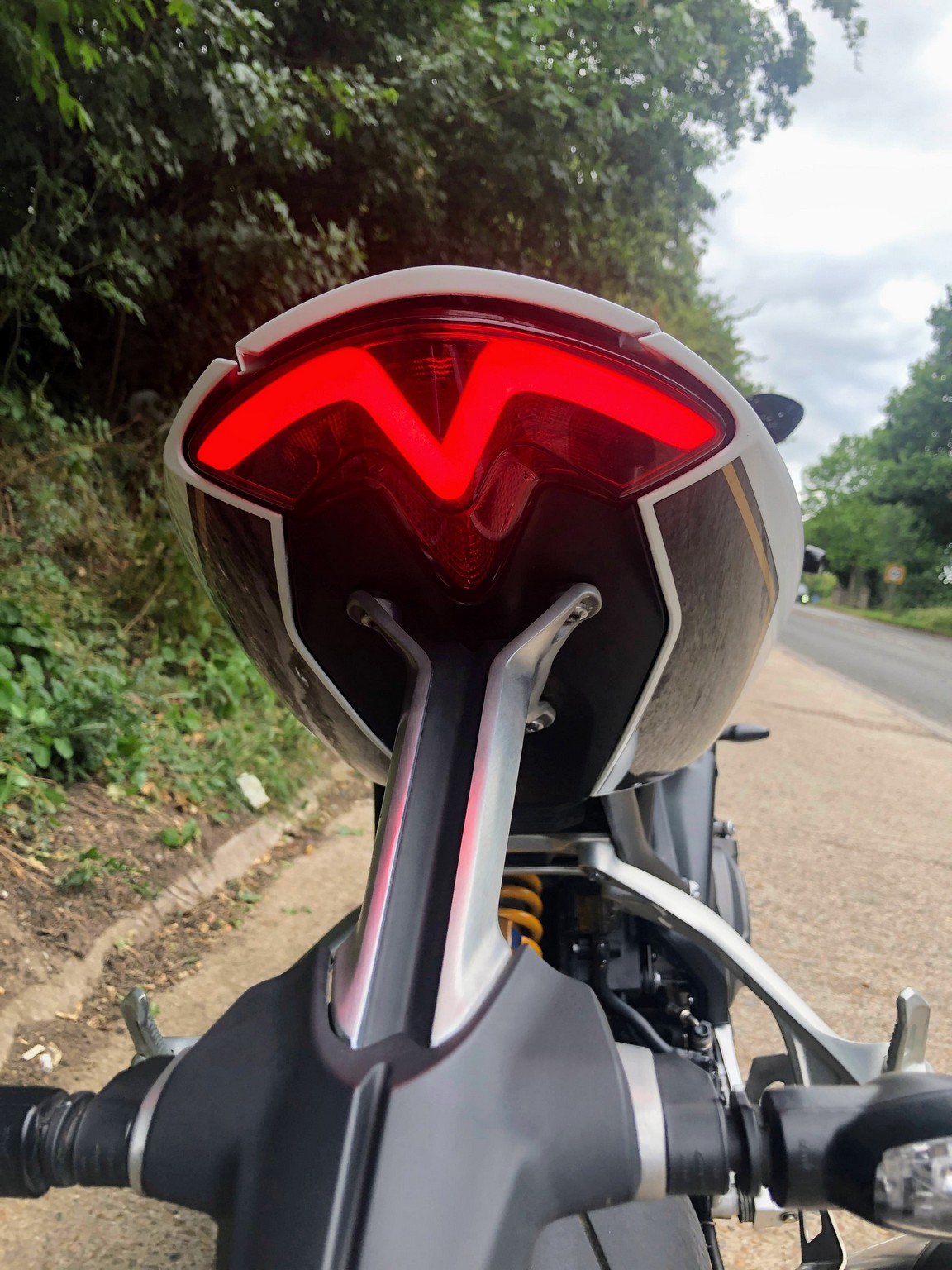 Rear LED taillight on the Triumph Speed Triple RR