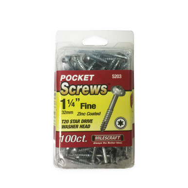 Milescraft 1-1/4 Pocket Screws - Fine (100 Pack)