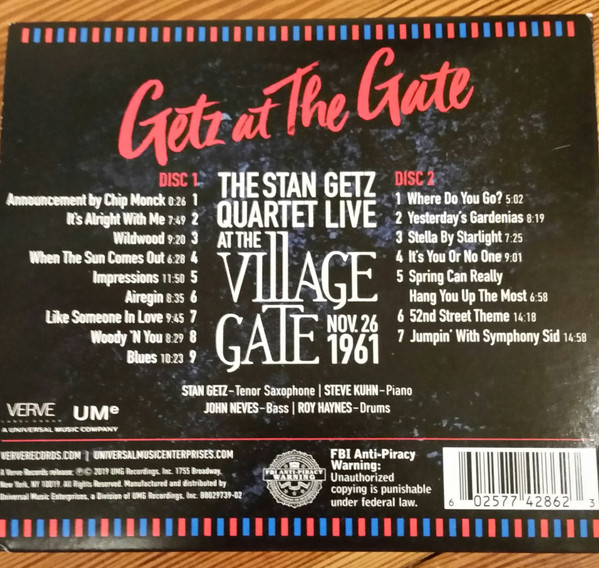 Getz At The Gate (Live At The Village Gate, Nov. 26, 1961), Secondary, 2 of 3