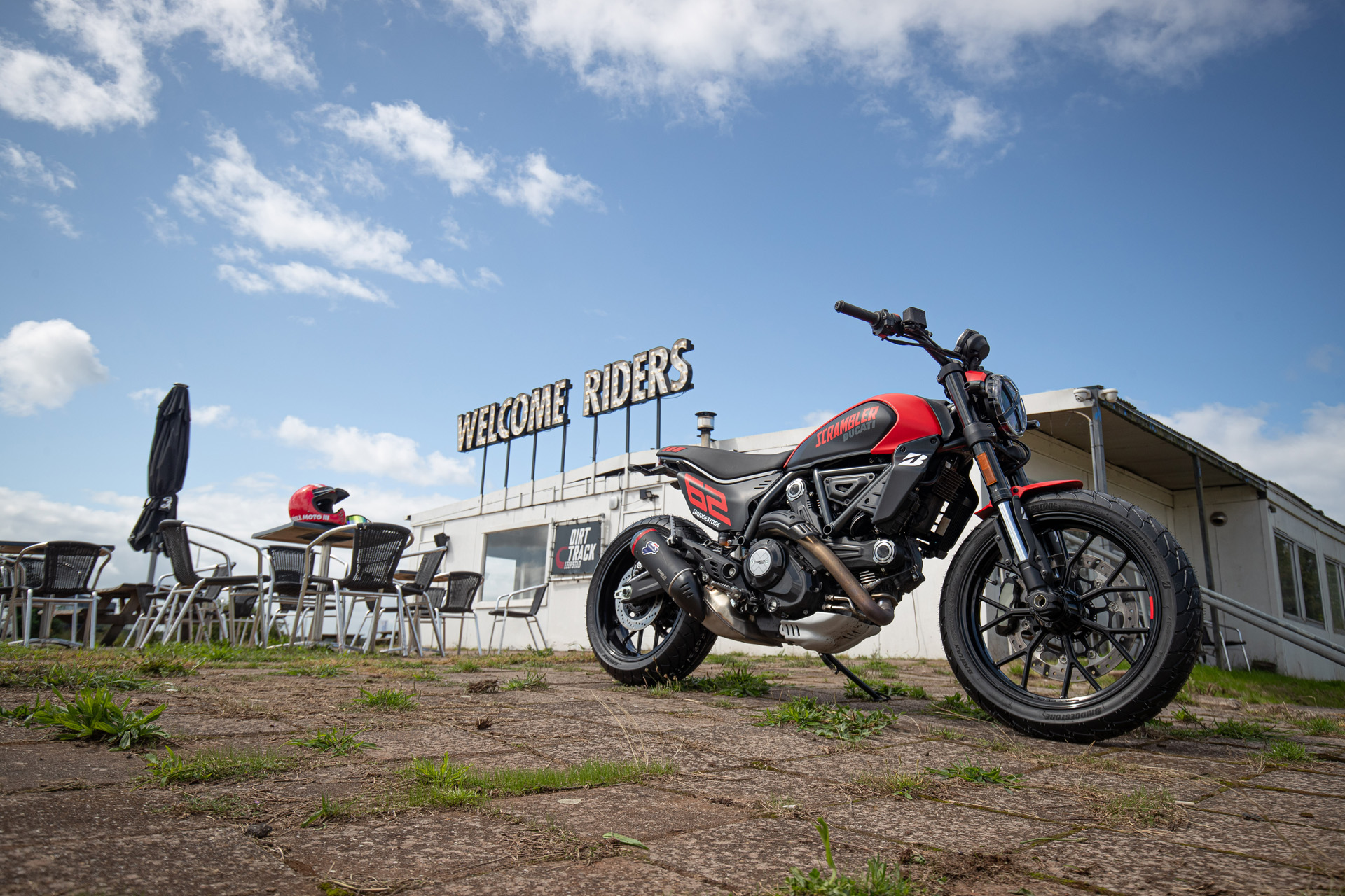 Ducatti Scrambler at the Lelystad circuit