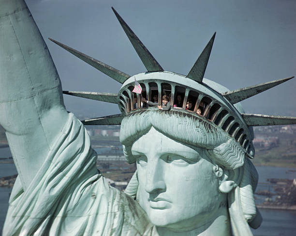 Visitors in the Statue of Liberty's Crown Pictures | Getty Images