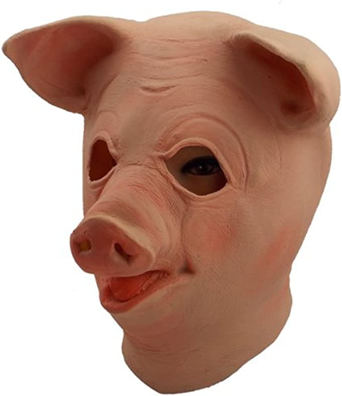 Gmasking 2018 Big Eyes Latex Pig Head Mask Cosplay Costume Props